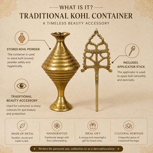 Contenedor de Kohl de Latón Tradicional con Aplicador, Estilo Vintage Decorativo Surmedanlik, Soporte para Kajal, Recipiente Antiguo para Surma, Belleza - Product Image 5