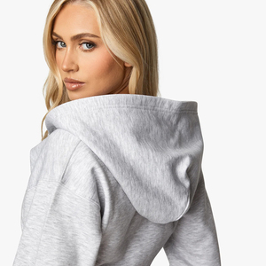 Women’s 3 Piece Cropped Zip Hoodie Tank Top Jogger Sweatpants Set Casual <b>Lounge</b> Tracksuit <b>Light</b> Grey - Product Image 3