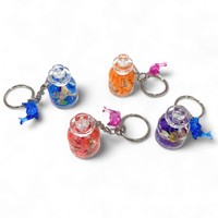 Mini porte-clés liquide bouteille acrylique avec impression UV Dolphin Accent Souvenir durable pour les événements promotionnels