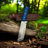 Couteau de chasse à lame droite de qualité industrielle OEM/ODM, manche en bois, étui en cuir, personnalisable OEM