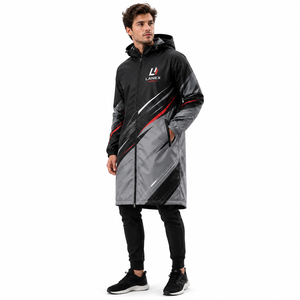Chaqueta Impermeable Larga con Capucha y Diseño de Sublimación Personalizado, Cortavientos, Ropa de Lluvia para Exteriores con Logotipo Personalizado para Hombre - Product Image 2