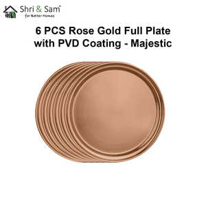 Ensemble de 6 assiettes complètes en acier inoxydable Majestic avec revêtement PVD or rose Plats et assiettes - Product Image 3