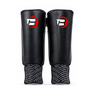 Best Quality Adult Leather Custom <b>Shin</b> <b>Pad</b> for Kick Boxing <b>MMA</b> Training Lightweight Adjustable Made in Pakistan - Product Image 1