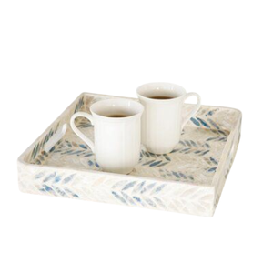 Good Quality Pearl Wooden Serving <b>Trays</b> <b>Round</b> Shape For Dining <b>Table</b> Food & Drinks Serving <b>Trays</b> Home & Hotels Supplies - Product Image 3