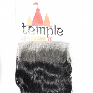 ผมแท้จากอินเดียแบบ Temple 4x4 HD Closure Remy Virgin  ถักด้วยเครื่องจักรแบบ Double Weft สีดำ - Product Image 2