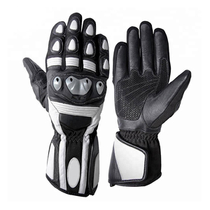 Gants de moto OEM avec logo, en cuir de vachette perforé, rembourrage en caoutchouc, design des doigts, pour la conduite, protection pour les sports de plein air - Product Image 4