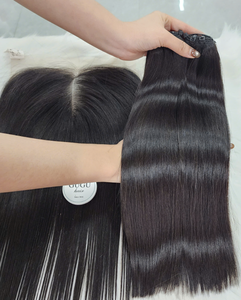 Lots de Cheveux Humains Vierges de Luxe à Cuticules Alignées, Qualité Supérieure 12A, 18 pouces, Lisses Comme des Baguettes, Double Tirage, Origine Vietnamienne, Vente en Gros pour Fournisseurs - Product Image 2