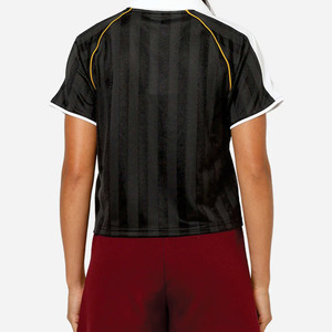 女式短款运动球衣黑色涤纶街头风格短袖定制徽标 OEM 批发美式橄榄球球衣 - Product Image 6