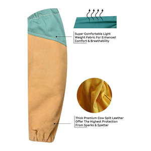 JNM SAFETY Mangas de Soldadura al por Mayor de Cuero de Vaca Dividido con Algodón, Duraderas, Resistentes al Calor y a los Cortes, Nivel 2 de Corte ANSI/ISEA - Product Image 4