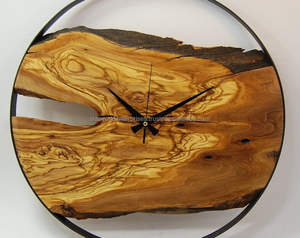 Horloge murale en bois d'acacia de qualité pour le salon, la chambre à coucher et le bureau. - Product Image 1