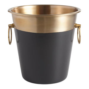 Cubo de hielo moderno de aluminio artesanal con forma de onda, con cuchara, enfriador de vino decorativo de metal pulido, cubo para champán para el hogar, bar y fiestas - Product Image 6