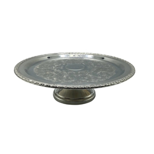 ฐานวางเค้กเคลือบเงินพรีเมียม งานแฮนด์เมดจากอะลูมิเนียมตีลาย สำหรับงานแต่งงานและงานเลี้ยง จัดแสดงขนมหวาน - Product Image 6