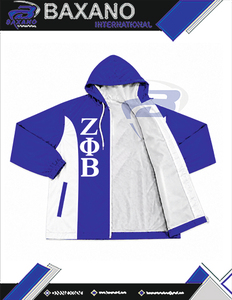Chaqueta cortavientos con capucha unisex personalizada de la hermandad Zeta Phi Beta para mujer, para camping, con bloques de color, ropa impermeable universitaria, chaqueta de lluvia con capucha. - Product Image 5