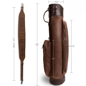Premium Quality <b>Golf</b> Leather Bag Lightweight Multiple Pockets and Adjustable Shoulder <b>Golf</b> Bags for Sports use - Product Image 4