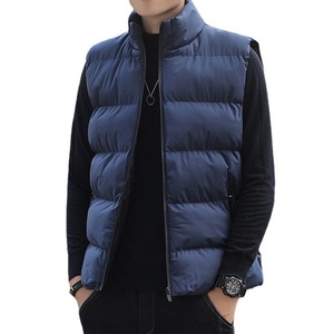 Autumn Winter <b>Men's</b> Stand Collar Zipper Pocket Sleeveless Jacket Quilted Puffer <b>Vest</b> <b>Waistcoat</b> Casual Solid Breathable - Product Image 6