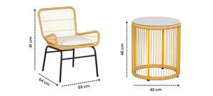 Traditional Outdoor Wicker Chair <b>Set</b> 3 Pieces Park Hotel Villa Balcony Garden <b>Patio</b> Courtyard & Apartment - Product Image 6
