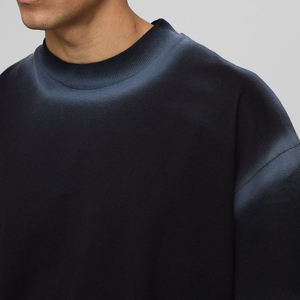 T-shirt confortable pour homme, surdimensionné, en coton lourd, uni, avec épaules tombantes, design streetwear - Product Image 6