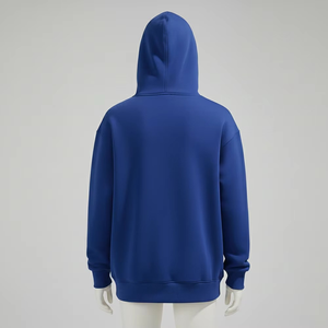 เสื้อสเวตเชิ้ตมีฮู้ดสีน้ำเงินคลาสสิกสำหรับผู้ชาย สวมใส่สบายทุกวัน เนื้อผ้าเรียบเนียน ทรงพอดีตัวแบบสวมหัว สไตล์สบายๆ สำหรับคนเมือง - Product Image 3
