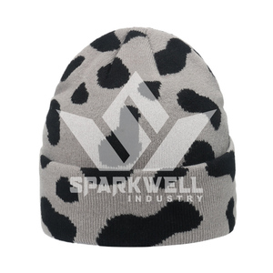 Bonnet en tricot camouflage unisexe 100% acrylique à revers, décontracté, pour l'hiver et les activités de plein air, pour adultes - Product Image 1