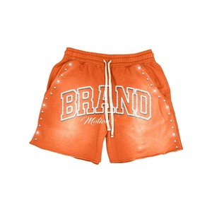 Shorts pour femmes en coton polyester French Terry 320 GSM, noir délavé, impression puff, logo personnalisé, coupe décontractée - Product Image 5