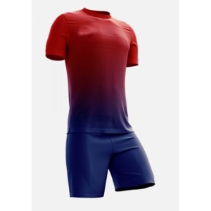 Conjunto de Camiseta de Fútbol Personalizada con Degradado Rojo y Azul, Cuello Redondo, Manga Corta, Poliéster que Absorbe la Humedad, Uniforme Deportivo Masculino para Todas las Temporadas - Product Image 3
