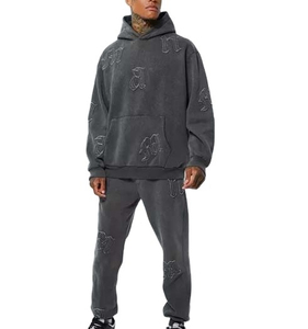 Survêtement d'hiver pour homme, pantalon de jogging en molleton 100% coton, haute qualité, respirant, léger, streetwear, délavé à l'acide, personnalisable - Product Image 6