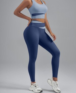 Ensemble de vêtements de sport pour femmes, 2 pièces, coupe régulière, polyester/coton, respirant, coupe-vent, séchage rapide, avec logo personnalisé imprimé, écologique - Product Image 6