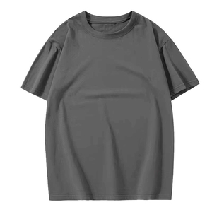 เสื้อยืดคอกลมแขนสั้นสีดำสำหรับผู้ชาย ผ้าฝ้าย 100% สีพื้น สไตล์ลำลอง ทรงพอดีตัว ความยาวปกติ ผ้าถักย้อมสีพื้น - Product Image 6