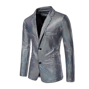 Traje de Blazer y Pantalones de Manga Larga con Estampado en Caliente, Estilo Moderno para Discoteca, Fiesta, para Hombre, Antiarrugas y Antiestático - Product Image 5