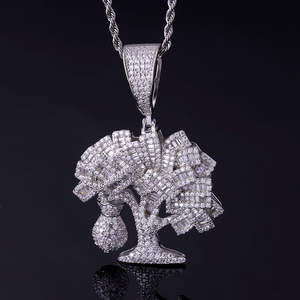 จี้กระเป๋าเงินแบบสั่งทำ CONCEPTION เงินแท้ 925 ประดับเพชรโมอิสซาไนต์  เครื่องประดับฮิปฮอปชุบทอง 14k สไตล์แร็ปเปอร์ สร้อยคอผู้ชาย - Product Image 1