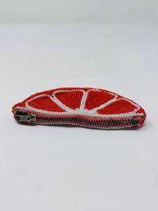 Monedero de cuentas naranjas TIMELESS CRAFT hecho a mano y personalizable, con cuentas de vidrio en forma de rodaja de fruta, cartera con cremallera y tarjetero para mujer - Product Image 6