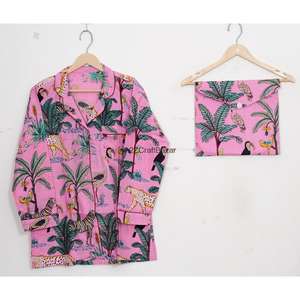 Conjunto de Pijama Transpirable para Mujer, Manga Larga, Pantalones Largos, Cintura Elástica, Ropa de Dormir de Otoño, Invierno y Primavera, 2 Piezas, 100% Algodón - Product Image 2