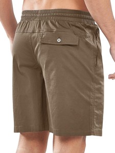 Pantalones Cortos Casuales de Corte Moderno para Hombre, Pantalones Cortos de Verano de Algodón Ligero, Cintura Elástica, Cómodos para Gimnasio, Entrenamiento, Playa - Product Image 2