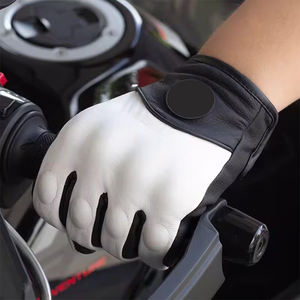 Guantes de Motocicleta de Alta Calidad para Adultos, Negros y Blancos, de Cuero, Antideslizantes, para Conducir en la Calle, Guantes de Seguridad para Motocicleta - Product Image 3
