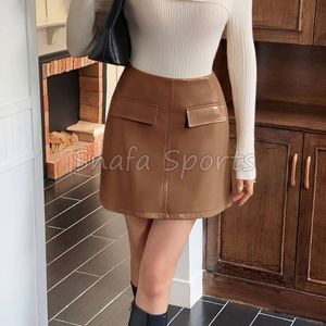 Jupe en cuir légère et respirante pour femme, grande taille, style décontracté, avec taille naturelle, vente en gros, idéale pour l'été - Product Image 4