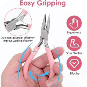 Stainless Steel <b>Needle</b> <b>Nose</b> <b>Pliers</b> with Teeth 4.5 Inch Comfort Grip Handle for Jewelry Making & Wire Bending Jewelry Plating DIY - Product Image 3