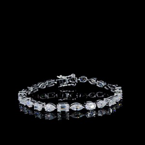 Indian Manufacture 925 Sterling <b>Silver</b> Diamond <b>Bracelet</b> Luxury Sparkling <b>Bracelet</b> Wedding Tennis <b>Bracelet</b> Fashion Wear <b>Bracelet</b> - Product Image 1