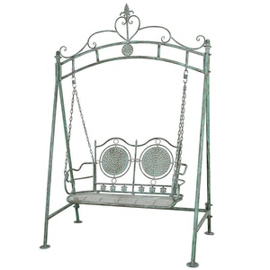 KHP Wrought Iron <b>Swing</b> Chair-3-Person Seat Waterproof Cushion European/Classical/Victorian Design Easy Assembly-Outdoor Garden - Product Image 1