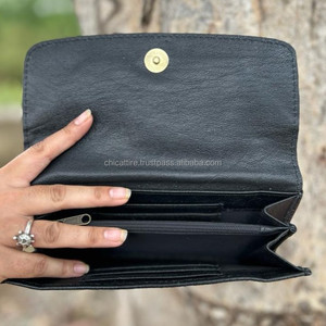 Nouvelle vente chaude cheveux élégants occidentaux sur pochette en cuir usiné femmes conçu sac à main en cuir véritable carte de crédit portefeuille pour les femmes - Product Image 5