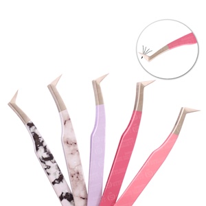 Pinzas de metal para artistas profesionales con punta puntiaguda más fáciles y eficientes para aplicaciones de extensiones de pestañas - Product Image 5