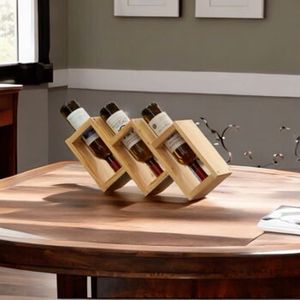 Moderno Estante para Vino Rectangular de Bambú Hecho a Mano, Soporte de Almacenamiento para 6 Botellas, para Bar en Casa o Restaurante - Product Image 2