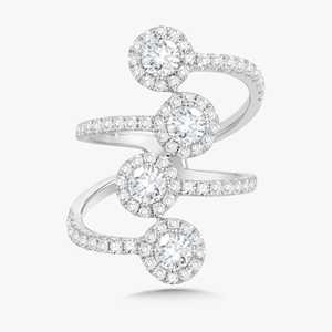 Round Lab Diamond Crossover <b>Ring</b> Custom 14K 18K Solid <b>Gold</b> Halo Set Unique Statement Bridal <b>Cocktail</b> <b>Ring</b> Manufacturer Wholesale - Product Image 3