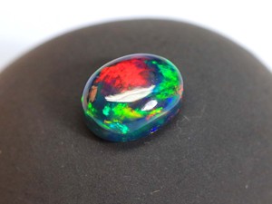 Gorgeous Ethiopian Black Opal Gemstone Oval Shape Glowing <b>Rainbow</b> Flashy Black Opal Cabochon At Wholesale Price - Product Image 5