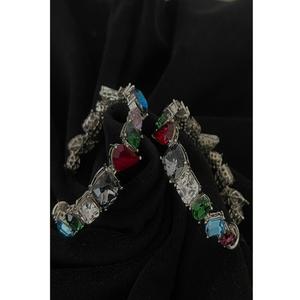 ต่างหูห่วงดีไซน์เก๋ ประดับมอยส์ซาไนต์ ชุบเงินบนทองเหลืองคุณภาพพรีเมียม น่ารัก สวยหรู เหมาะสำหรับผู้หญิงและเด็กผู้หญิง สวมใส่ในงานเลี้ยงตอนเย็น - Product Image 2