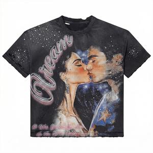 Camiseta de Hombre de 280 Gramos, Talla Grande, 100% Algodón, Personalizada, Estilo Urbano, Vintage, Lavado Ácido, Diseño Gráfico, Impresión DTG - Product Image 2