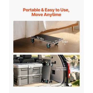 Carrello Multifunzionale per Mobili con Capacità di Carico di 250 Kg, 4 Ruote Silenziose in TPR, Carrello Piatto Rettangolare per Spostare Mobili - Product Image 4