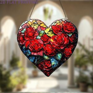 CIFbuy Acrylic Rose Heart Sun Catcher Decorazione da appendere alla finestra per giardino, decorazione in cristallo e acchiappasole TikTok per il servizio di ritiro Temu - Product Image 3