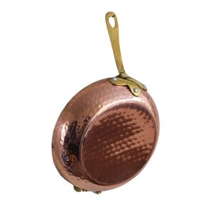 Sartén de Cobre Martillado a Mano con Mango de Latón, Antiadherente, Estilo Vintage, para Cocina Profesional y Doméstica - Product Image 1