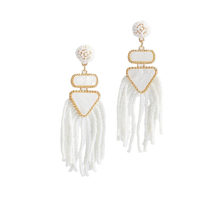 Boucles d'oreilles pendantes faites à la main en perles de rocaille style bohème coloré, cadeaux tendance par MD HANDICRAFTS - Product Image 6