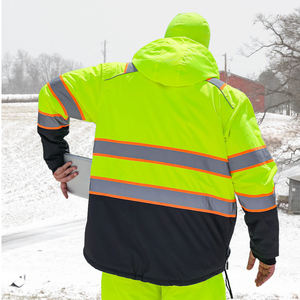 Chaqueta de seguridad de alta visibilidad con paneles de contraste, chaqueta de trabajo reflectante y protectora, chaqueta de seguridad de alta visibilidad para servicios públicos - Product Image 3
